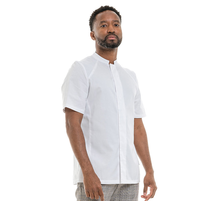 Lafont Basil chef coat in white with mandarin collar