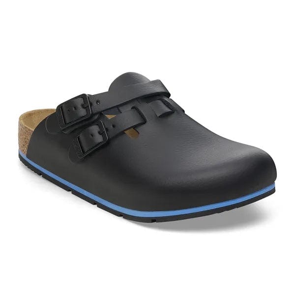 Birkenstock Kitchen Shoes Kay Black Leather Work Clog - BIRKENSTOCK | MANELLI