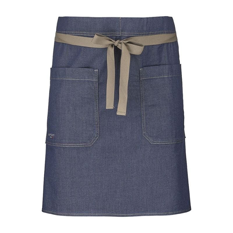 Arras short kitchen apron in denim blue - LAFONT CUISINE - by MANELLI | MANELLI``
