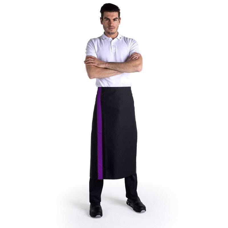 Black Apron with Purple Stripe 35.43 inch - MANELLI - by Manelli | MANELLI``