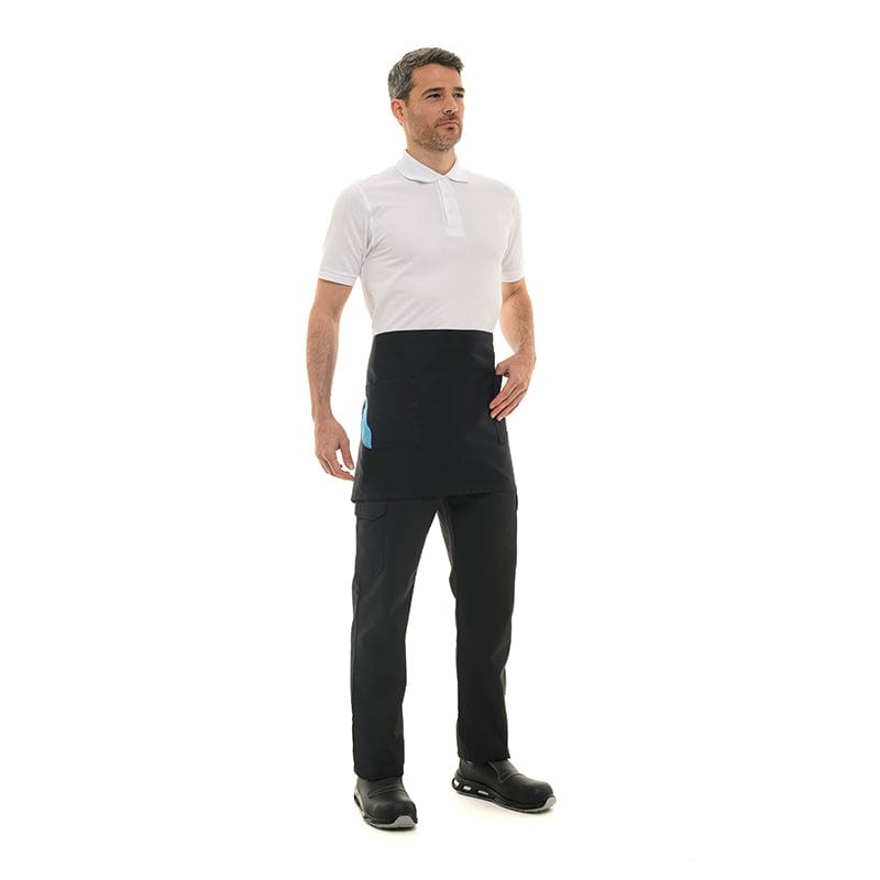 Black Two-tone Short Apron with Blue Pocket - MANELLI - by Manelli | MANELLI``
