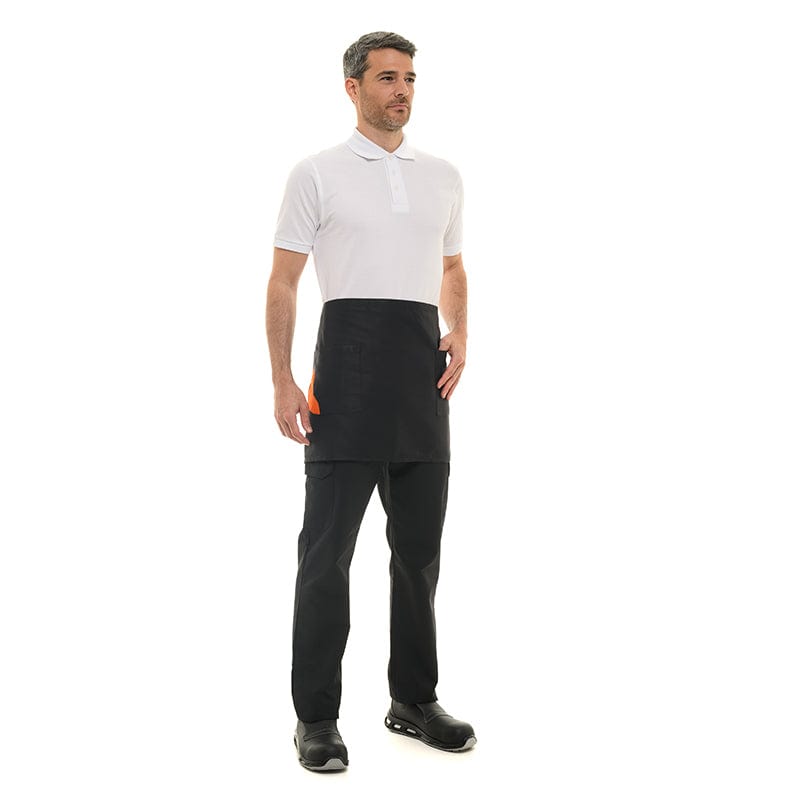 Black Two-tone Short Apron with Orange Pocket - MANELLI - by Manelli | MANELLI``