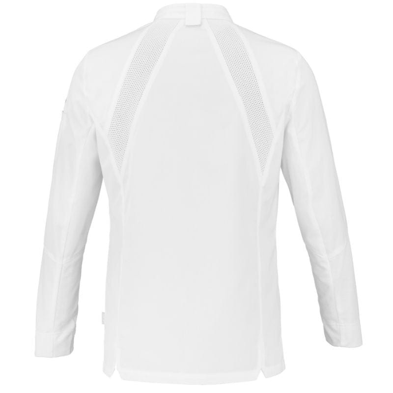 White Men’s Bi-Material Chef Coat – Comfort & Performance - LAFONT | MANELLI | Back White Coat