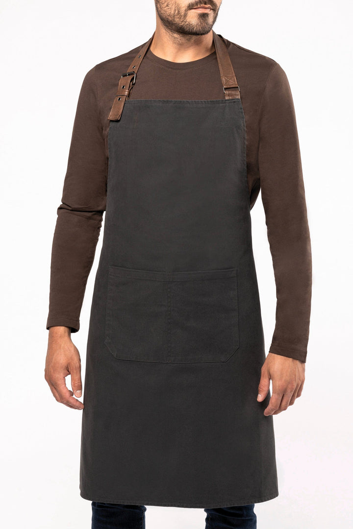 Brown Canvas Cotton Adjustable Apron with Vintage Finish by TOPTEX | MANELLI | Brown with large pocket