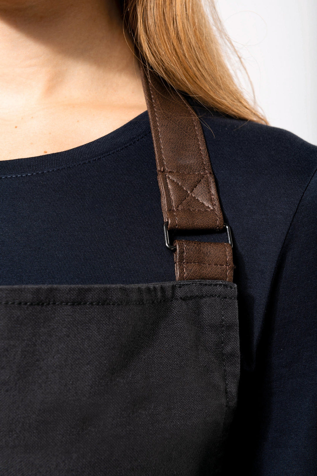 Brown Canvas Cotton Adjustable Apron with Vintage Finish by TOPTEX | MANELLI | Details