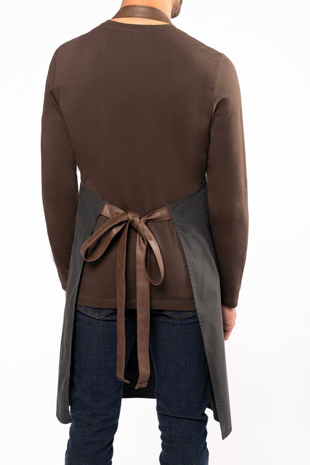 Brown Canvas Cotton Adjustable Apron with Vintage Finish by TOPTEX | MANELLI | Brown