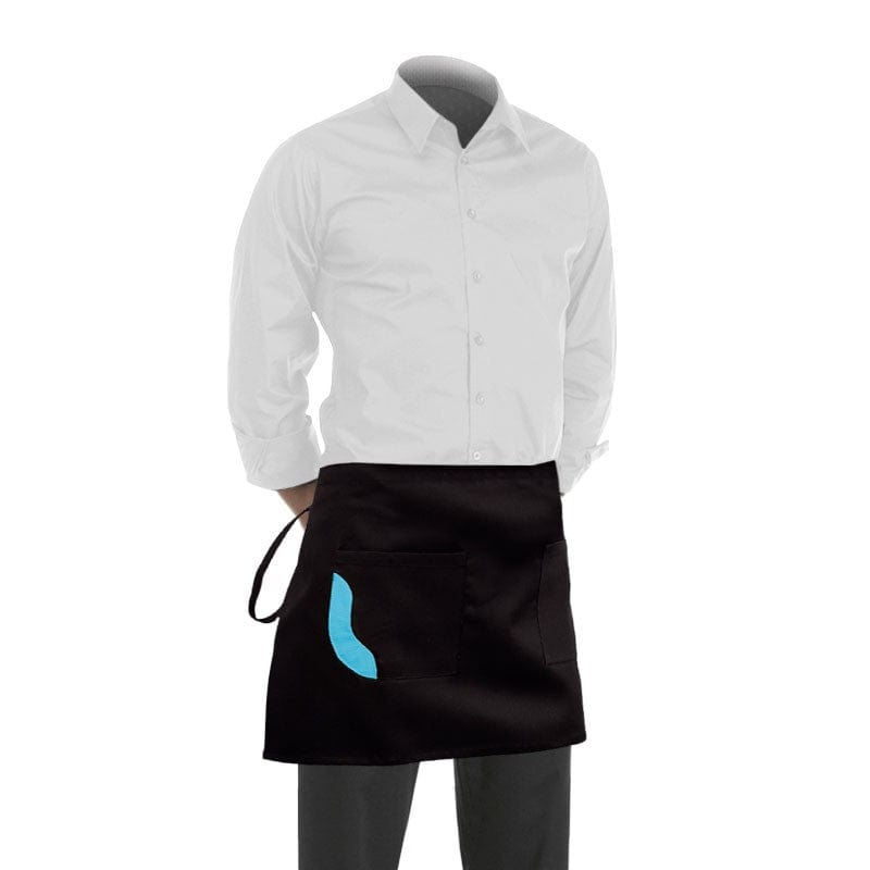 Black Two-tone Short Apron with Blue Pocket - MANELLI - by Manelli | MANELLI``