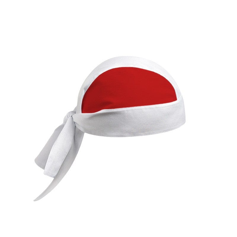 White and Red Bicolor Chef Bandana - MANELLI - by Manelli | MANELLI``