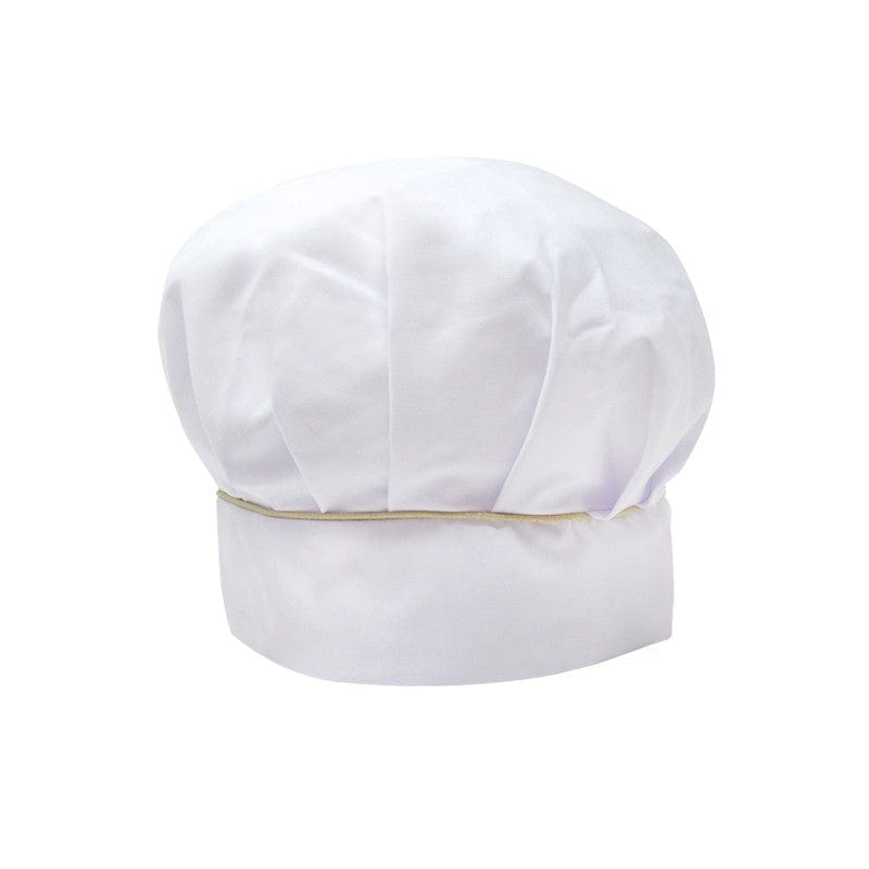 White Kitchen Hat with Gold Piping - MANELLI - by Manelli | MANELLI``