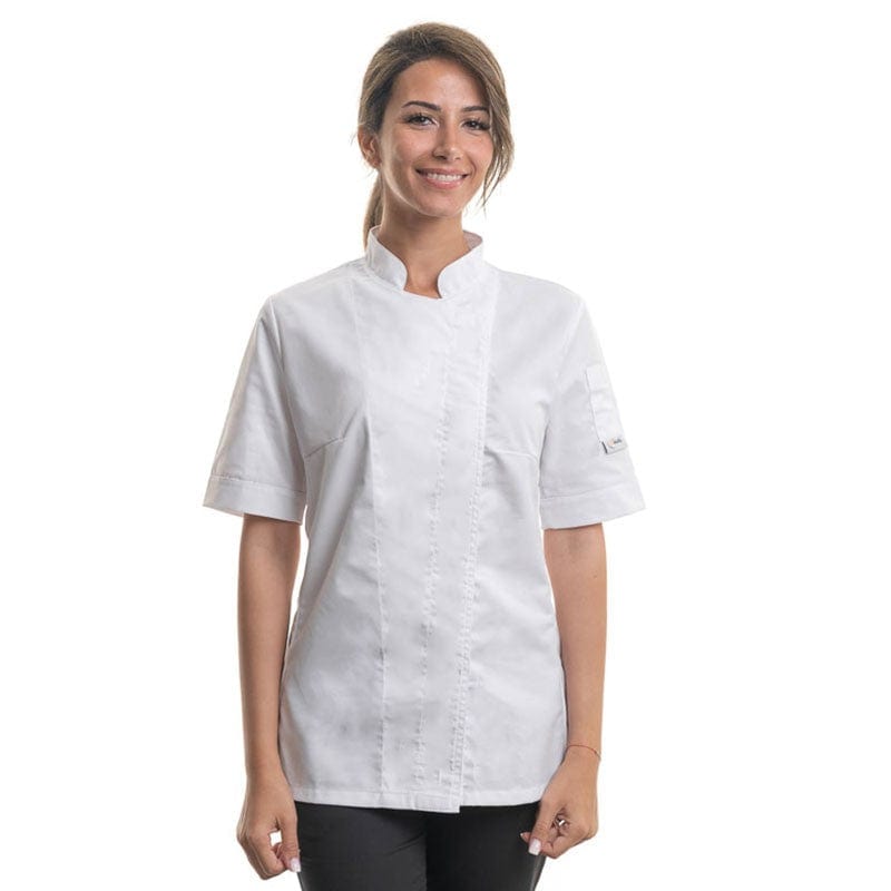 Women's White Kitchen Coat Short Sleeves Large Size - MANELLI -  by Manelli | MANELLI``