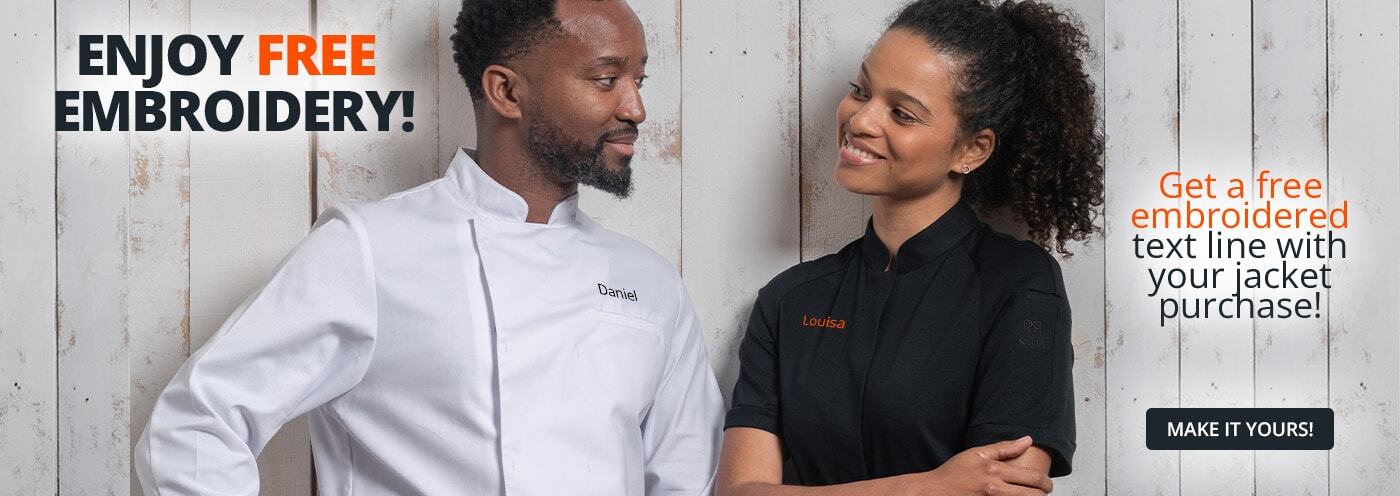 Free Custom Embroidery with Your Chef Jacket
