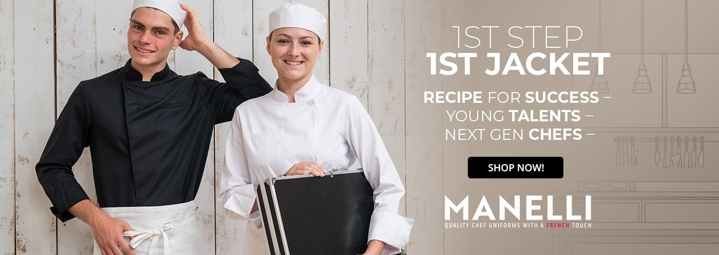 First step, first jacket - Recipe for success - young talents - next gen chefs - Manelli