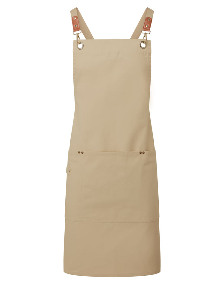 Clip 'N' Clasp Cross-Back Bib Apron - MANELLI I Unisex design in Kaki