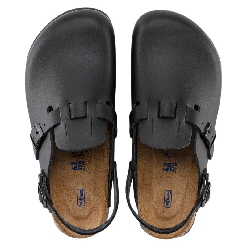 Professional Black Natural Leather Work Clogs with Strap - KAY SL - BIRKENSTOCK - Non-Slip Chef Shoes by Birkenstock | MANELLI``