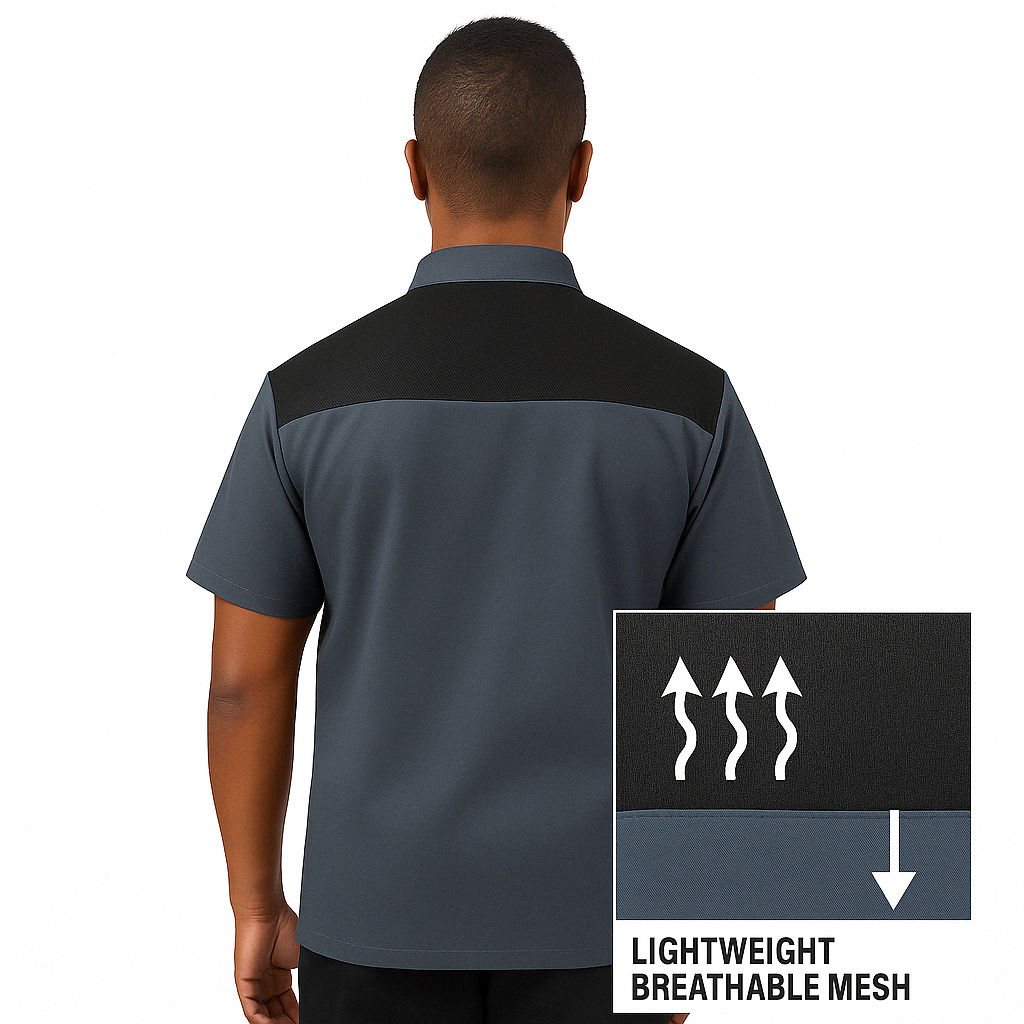 GRAY Short Sleeve Kitchen Coat Breathable - MANELLI