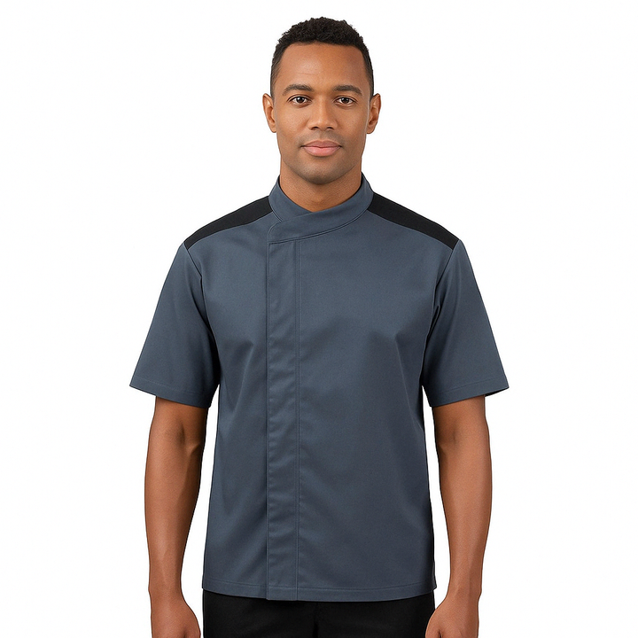 GRAY Short Sleeve Kitchen Coat Breathable - MANELLI