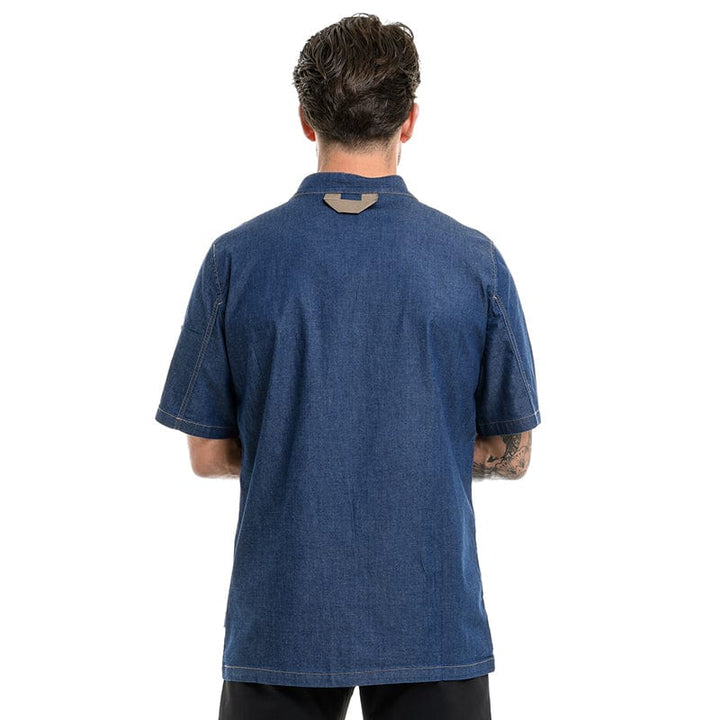 BIEVRE Short Sleeve Denim Kitchen Coat - LAFONT -  by Lafont - Cuisine | MANELLI``