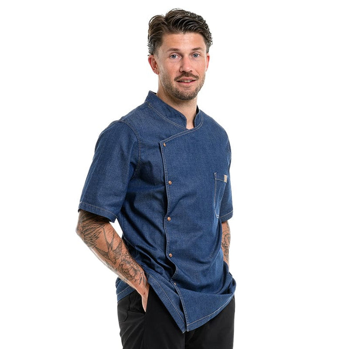 BIEVRE Short Sleeve Denim Kitchen Coat - LAFONT -  by Lafont - Cuisine | MANELLI``