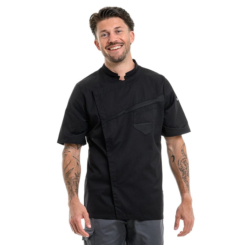 Men's Short Sleeve Black Cooking Coat - LAFONT -  by Lafont - Cuisine | MANELLI``