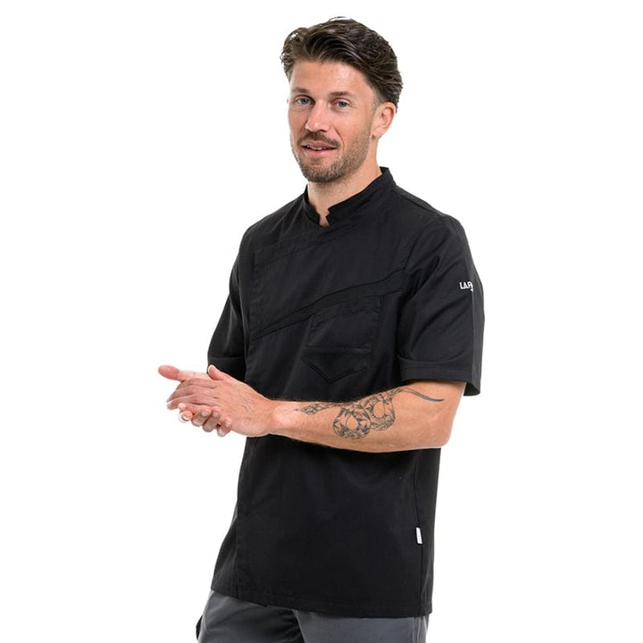 Men's Short Sleeve Black Cooking Coat - LAFONT -  by Lafont - Cuisine | MANELLI``