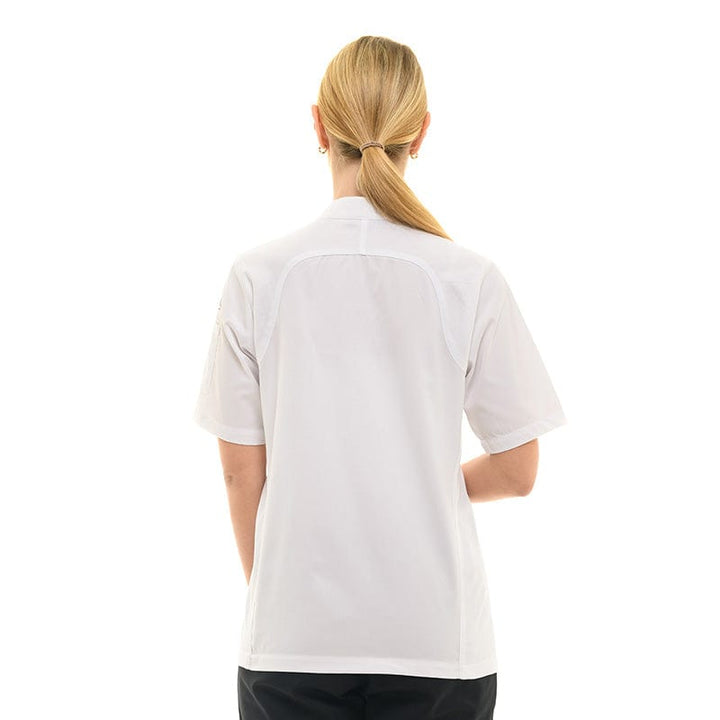 Women's Short Sleeve Pepper White Kitchen Coat - LAFONT CUISINE -  by Lafont - Cuisine | MANELLI``