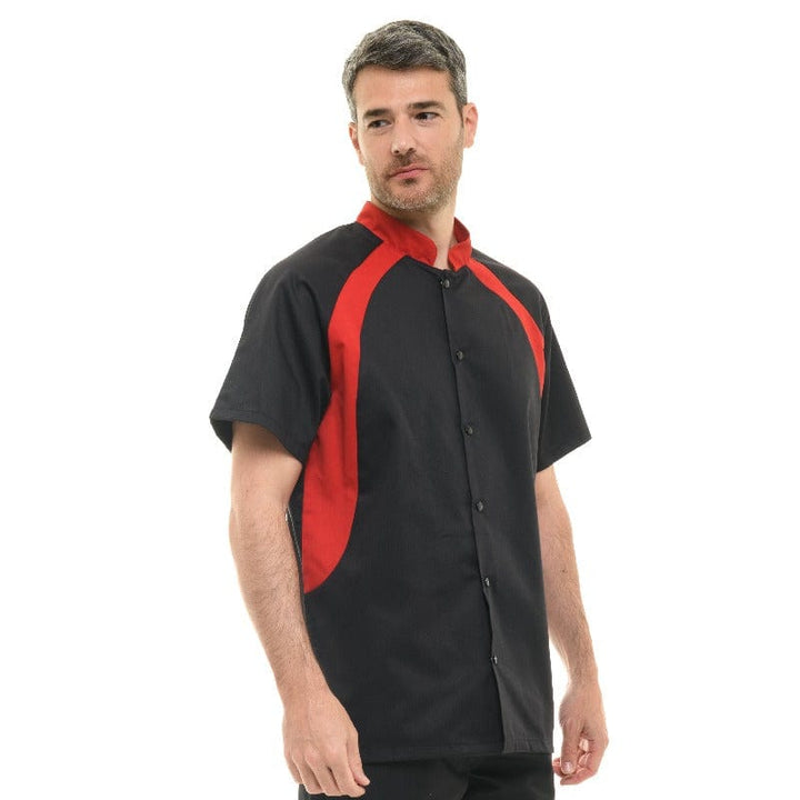 Black and Red Duo Chef Coat - MANELLI -  by Manelli | MANELLI``