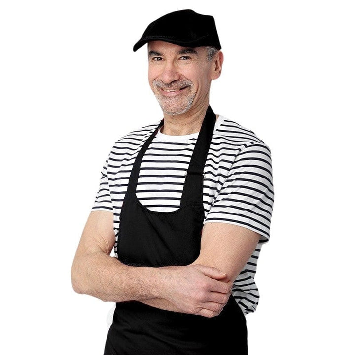 Black Apron With Double Pocket Bib Cotton - MANELLI -  by Manelli | MANELLI``