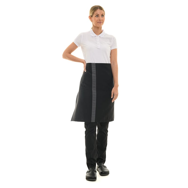 Black Apron with Gray Stripe 27.56 inch - MANELLI -  by Manelli | MANELLI``