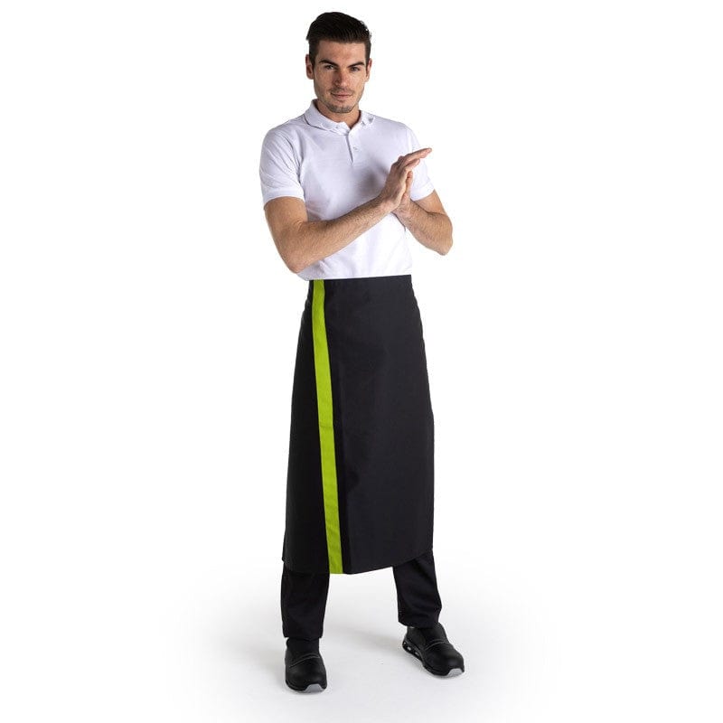 Black Apron with Lime Stripe 35.43 inch - MANELLI -  by Manelli | MANELLI``