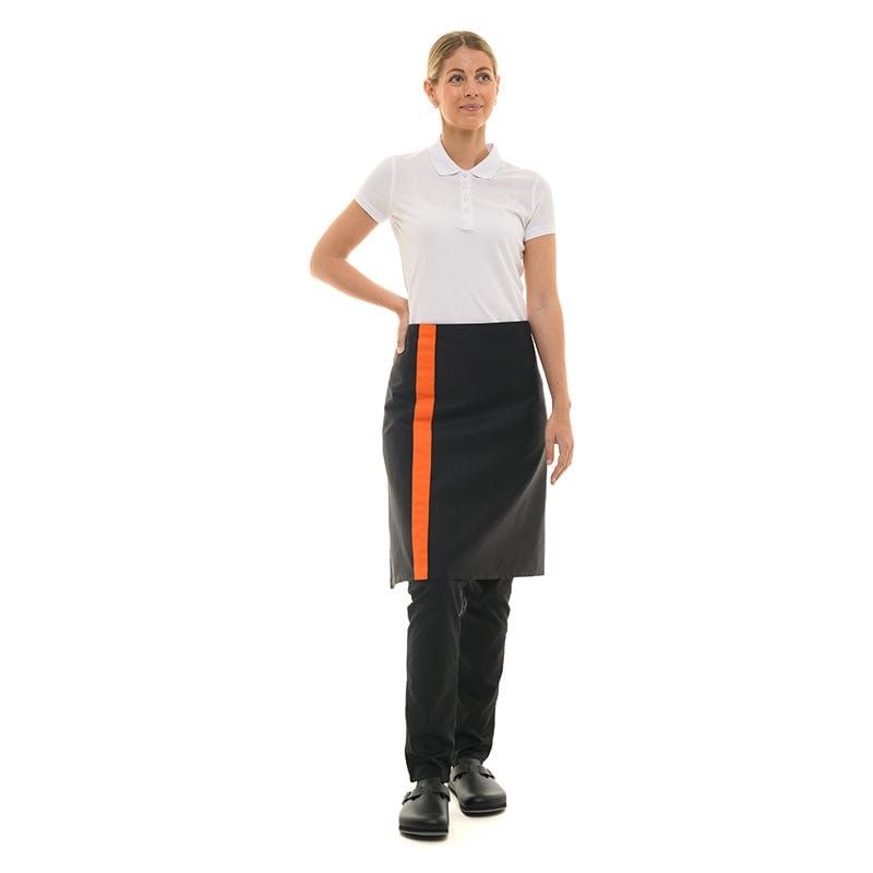 Black Apron with Orange Stripe 27.56 inch - MANELLI -  by Manelli | MANELLI``