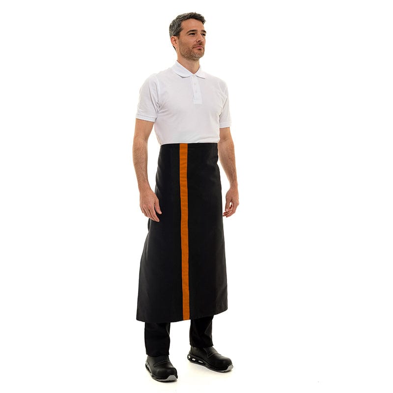 Black Apron with Orange Stripe 35.43 inch - MANELLI -  by Manelli | MANELLI``