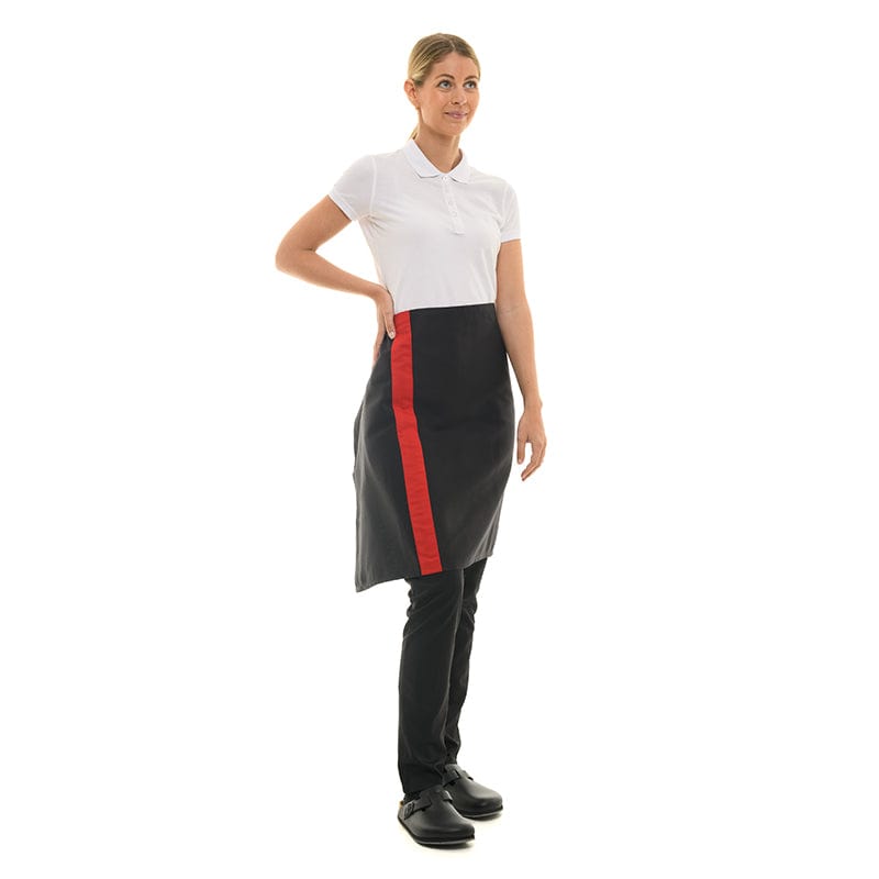 Black Apron with Red Stripe 27.56 inch - MANELLI -  by Manelli | MANELLI``