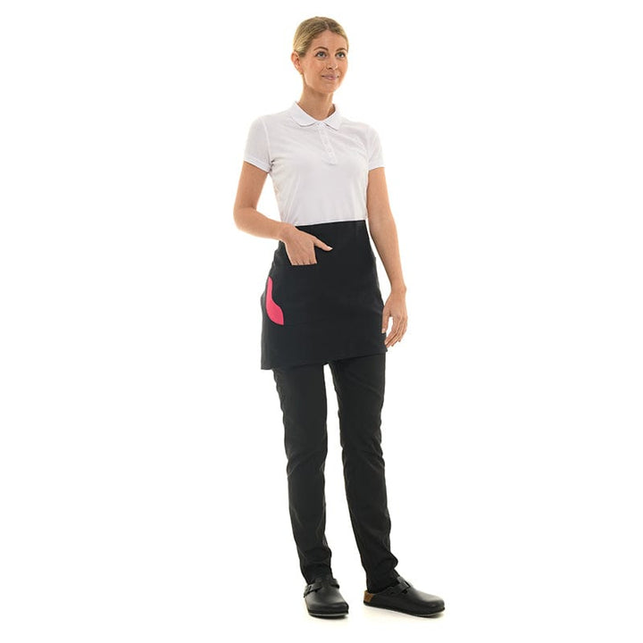 Black Two-tone Short Apron with Fuschia Pocket - MANELLI -  by Manelli | MANELLI``