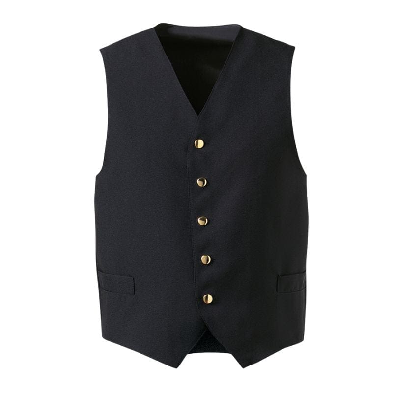 Black Waiter Vest with Gold Buttons - EGOCHEF -  by MANELLI | MANELLI``