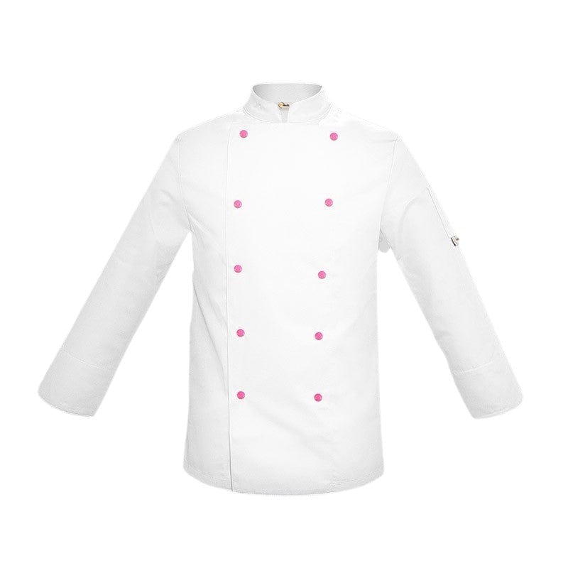 Children's White Chef's Jacket with Pink Buttons - MANELLI -  by MANELLI | MANELLI``