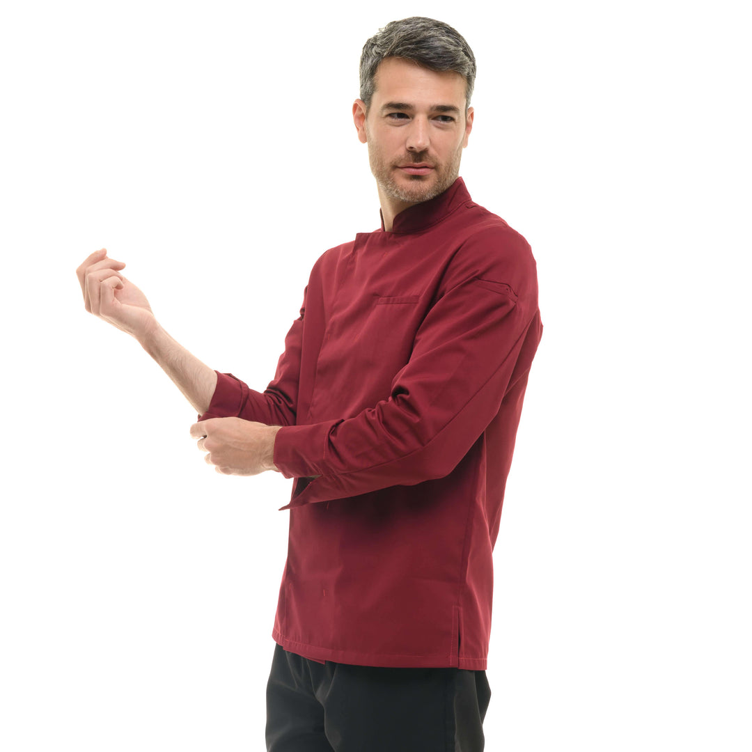 Long Sleeve Burgundy Chef Coat - MANELLI -  by Manelli | MANELLI``