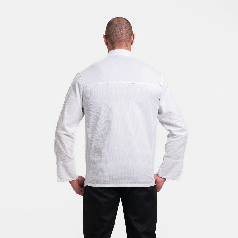 Men's Embossed Long Sleeve White Chef's Coat  - MANELLI -  by Manelli | MANELLI``