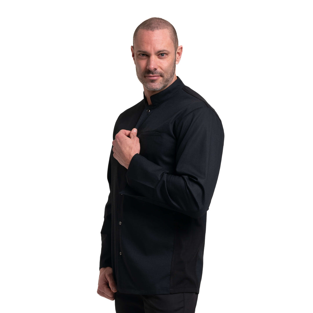 Men's Long Sleeve Black Chef's Coat - MANELLI -  by Manelli | MANELLI``