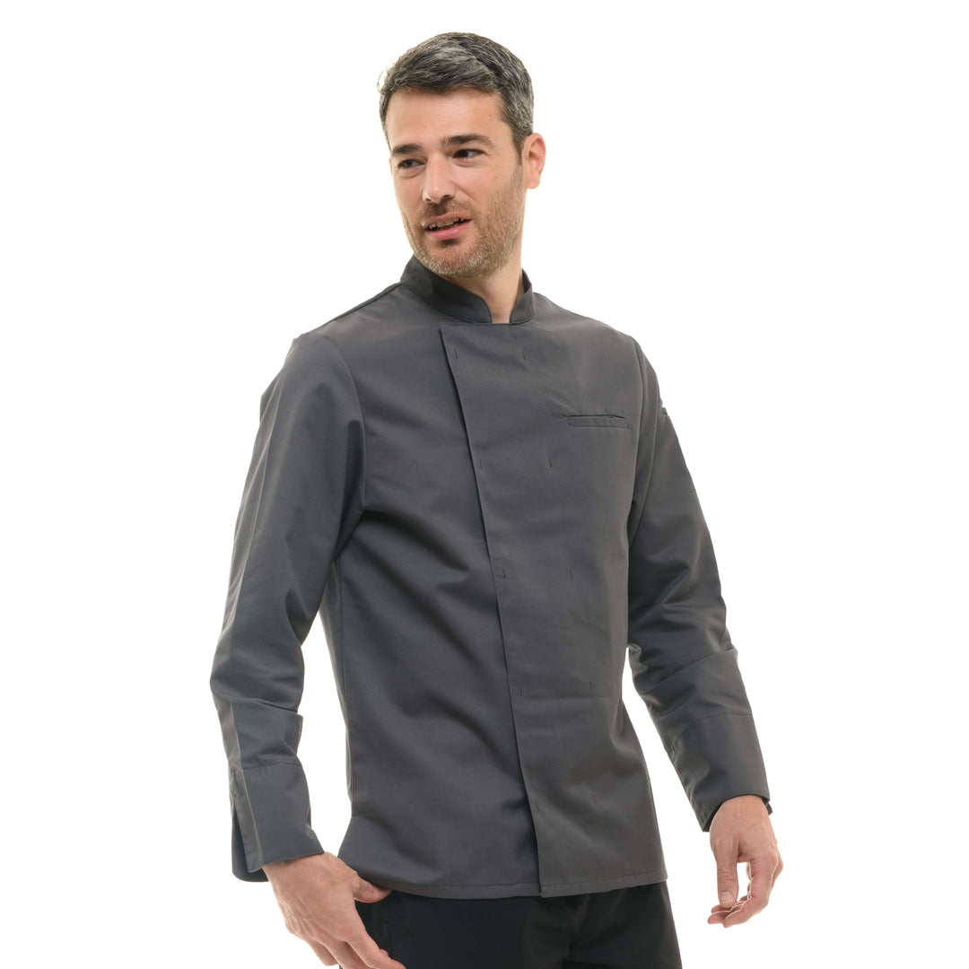 Men's Long Sleeve Gray Chef Coat  - MANELLI -  by Manelli | MANELLI``