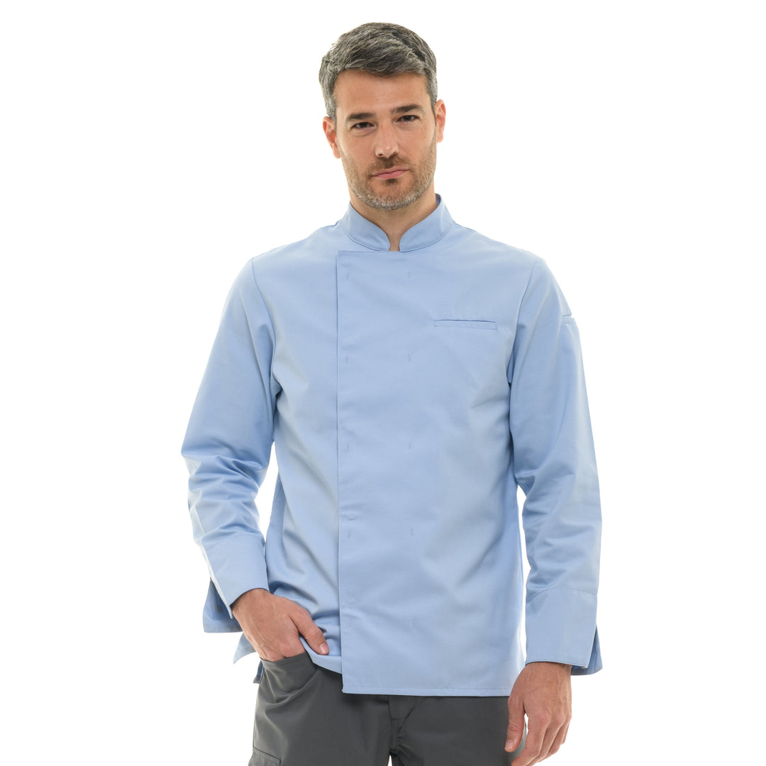 Men's Long Sleeve Sky Blue Chef's Coat  - MANELLI -  by Manelli | MANELLI``