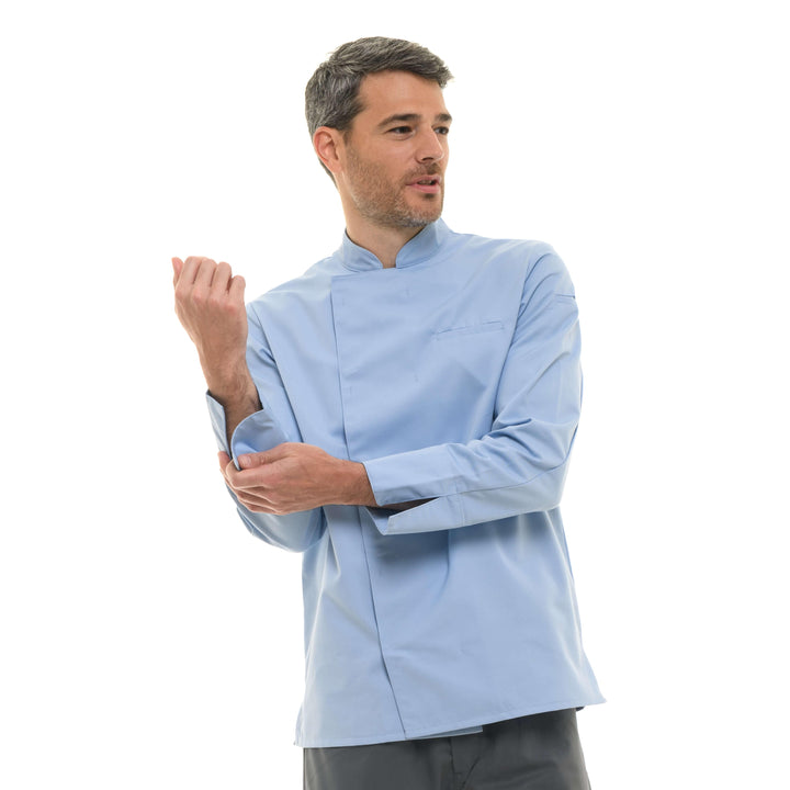 Men's Long Sleeve Sky Blue Chef's Coat  - MANELLI -  by Manelli | MANELLI``