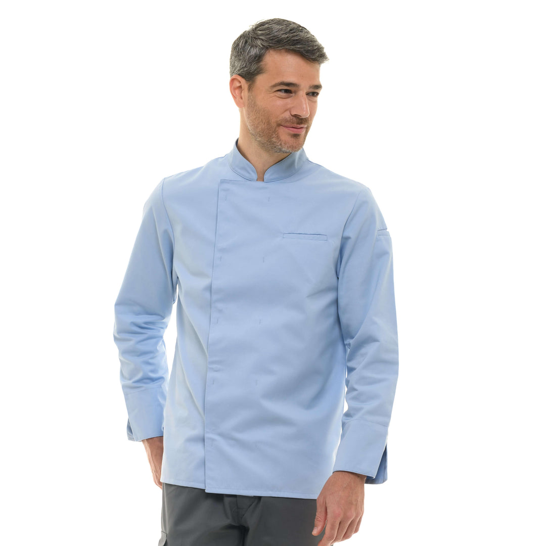 Men's Long Sleeve Sky Blue Chef's Coat  - MANELLI -  by Manelli | MANELLI``