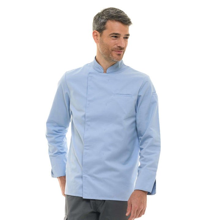 Men's Long Sleeve Sky Blue Chef's Coat  - MANELLI -  by Manelli | MANELLI``