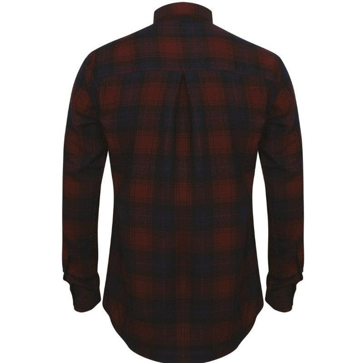 Men's Slim Checked Waiter Shirt Bordeaux - TOPTEX -  by MANELLI | MANELLI``