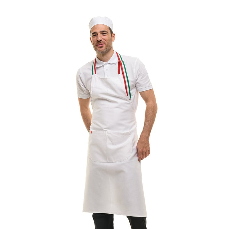 White Napoli Bib Apron - MANELLI -  by Manelli | MANELLI``