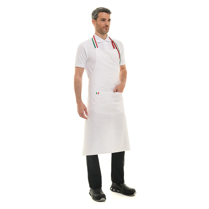 White Napoli Bib Apron - MANELLI -  by Manelli | MANELLI``