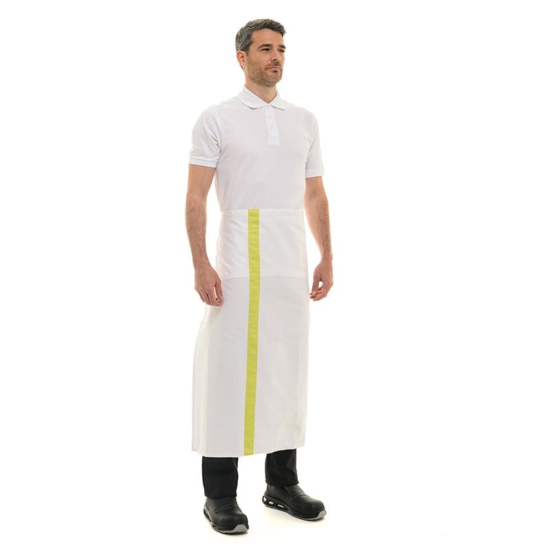 White Apron with Lime Stripe 35.43 inch - MANELLI -  by Manelli | MANELLI``