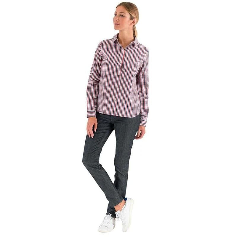 Women's Navy Red Vichy Checked Waitress Shirt - LAFONT SERVICE -  by MANELLI | MANELLI``