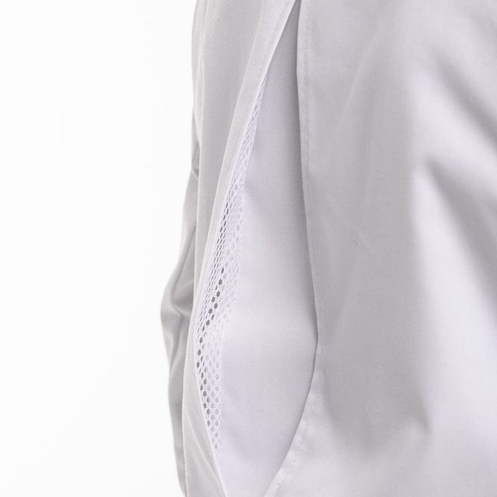 Women Long Sleeve White Kitchen Coat with Black Piping - MOLINEL -  by Molinel | MANELLI``