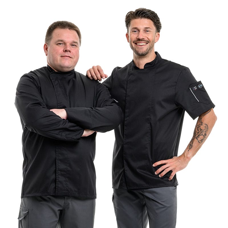 Nero Short Sleeve Chef Coat 37.5 technology Black - ROBUR -  by Robur | MANELLI``